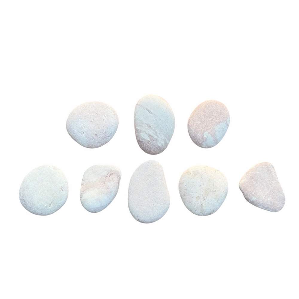 Set of 8 Smooth Natural Rocks - Perfect for Painting & Art